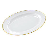 Oval plate with gold rim 31 cm