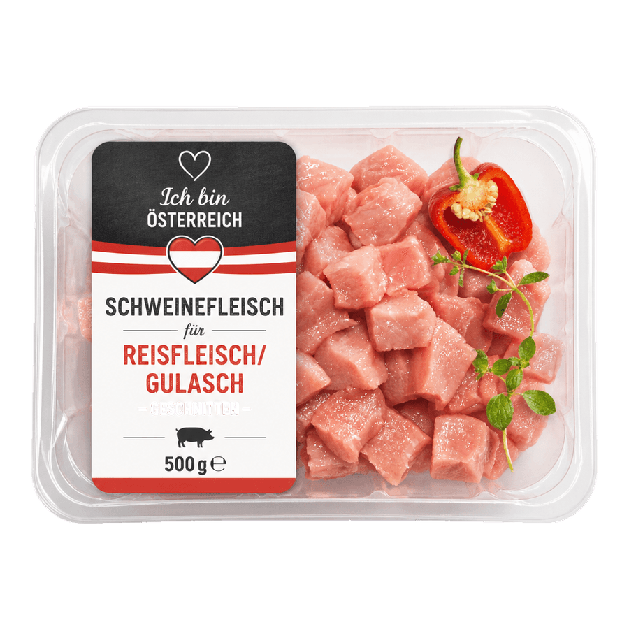 Ich bin Österreich Schweinefleisch für Reisfleisch/Gulasch – geschnitten