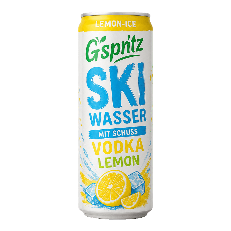 G'spritz Skiwasser with a shot of vodka Raspberry or Lemon-Ice with a shot of vodka Lemon