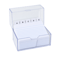 A7 index card box with 100 cards and divider