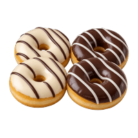 Vanille oder Nougat Donut 4 Stück
