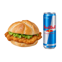 Schnitzelsemmel mit Red Bull 355ml
