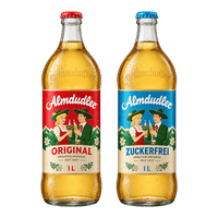 ALMDUDLER Eredeti vagy cukormentes PET vagy üveg visszaváltható