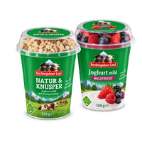 Berchtesgadener Land Naturjoghurt oder Fruchtjoghurt und Knusper