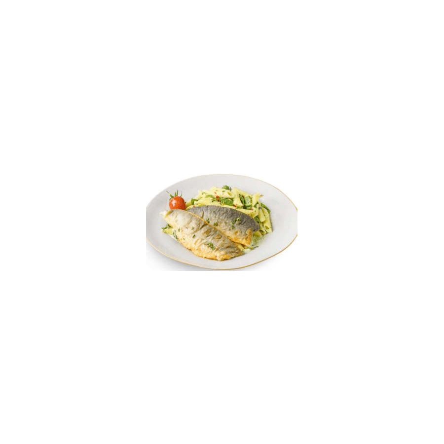Rántott pisztrángfilé spenótos-tejszínes penne tésztával