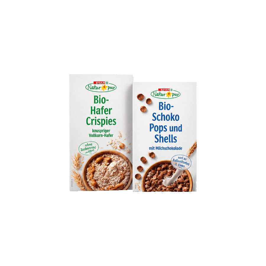 Bio csoki-pops és shells, zab crispies