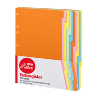 SPAR office colored index dividers, 10-piece