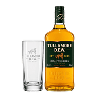 Tullamore Dew Irish whiskey with glass