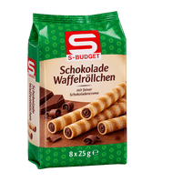 S-BUDGET Schokolade Waffelröllchen