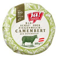 Ja! Natürlich Bio-Schaf- oder Ziegenmilch-Camembert