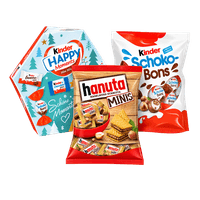 Kinder/Hanuta Schoko Bons, Hanuta Mini oder Happy Moments
