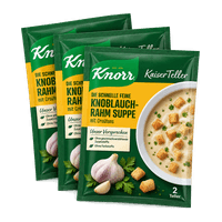 Knorr Die Schnelle Feine Knoblauch-Rahm Suppe mit Croûtons 2 Teller
