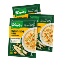 Knorr Die Schnelle Feine Spargelcreme Suppe mit Croûtons 2 Teller