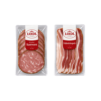 Loidl Kantwurst Putensalami Haussalami Salami Knoblauch Pfefferblock oder Breakfast Bacon