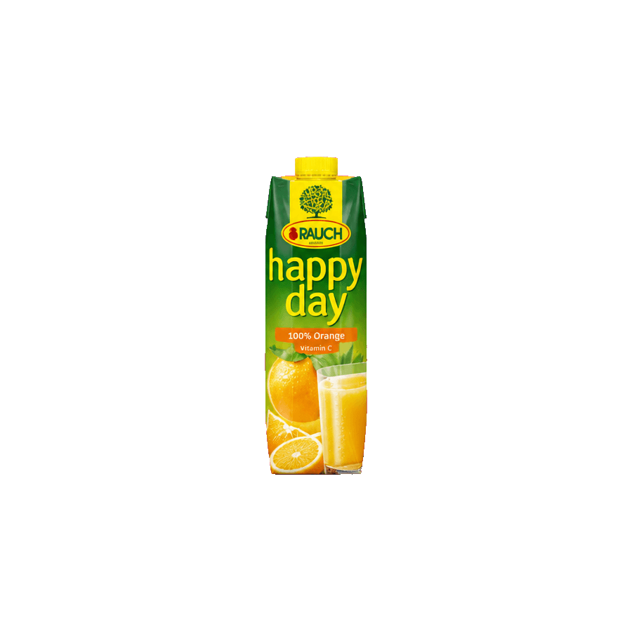 Happy Day orange, orange blend, apple and multivitamin juices various varieties