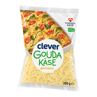 clever Gouda gerieben