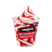 AMERICAN soft-serve pohár, vanília-epres