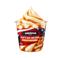 AMERICAN soft-serve pohár, vanília-karamell