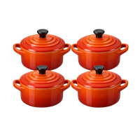 Le Creuset MINI-COCOTTE 4er-Set Ofenrot
