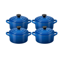 Le Creuset MINI-COCOTTE 4er-Set Azure