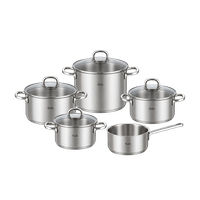 Fissler 5-piece pot set with saucepan VISEO® PRO and glass lids