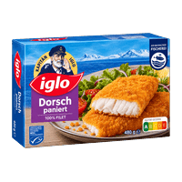 Iglo Dorsch paniert oder Knusperbrösel, Zander Naturfilets oder Premium Atlantik Lachs 250–480 g