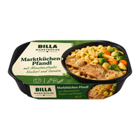 BILLA Marktküche Marktküchen serpenyő gyors steak-ekkel, nokedlivel és zöldségekkel