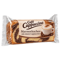 Café Cappuccino Marmorkuchen mit einem Cappuccino