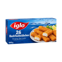 Iglo 26 Backfischstäbchen, 6 Goldschatz Käse oder 4 Filegro Müllerin Art