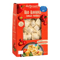RETTENSWERT organik doldurulmuş ravioli, domates-biber