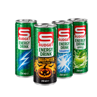 S-BUDGET Energy Drink verschiedene Sorten und Halloween Edition