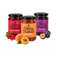 Oma Staud lekvár, különböző ízekben, 435 g