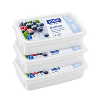 Rotho Domino Gefrierdosen-Set 3 × 1,5 l