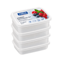 Rotho Domino Gefrierdosen-Set 4 × 0,2 l