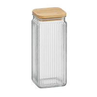 zeller Vorratsglas RILLEN viereckig L 10 × B 10 × H 20,5 cm 1.500 ml