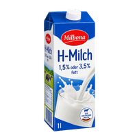 MILBONA UHT milk 1.5% or 3.5%
