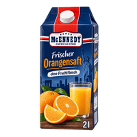 McEnnedy Frischer Orangensaft ohne Fruchtfleisch