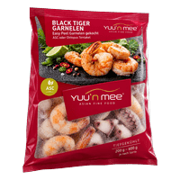 Yuu'n mee Black Tiger Garnelen Easy Peel Garnelen gekocht ASC oder Oktopus Tentakel