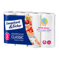 Saugstark & Sicher Küchenrolle Classic 3-lagig, 256 Bl