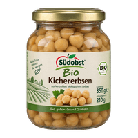 Südobst Bio Kichererbsen 350 g Glas Abtropfgewicht 210 g